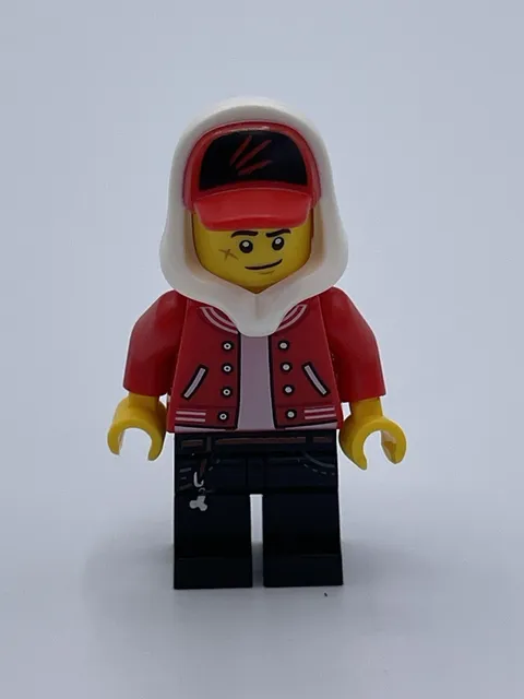 Lego Jack Davids Red Jacket with Cap & White Hood Minifigure (hs001)