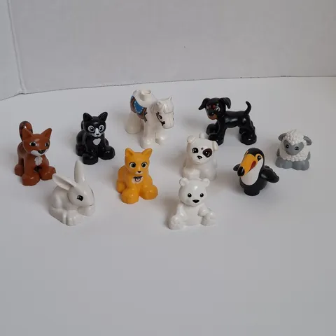 LEGO DUPLO Animals Lot Of 10 Figures Cats Dogs Horse Toucan Rabbit 
