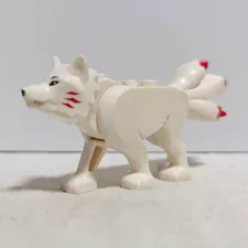 LEGO White Wolf Animal Figure with Red Markings, White/Red Plastic, 1 Piece