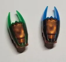 LEGO Ninjago Lot of 2 time blades from Dawn of the Iron Doom - Blue And Green