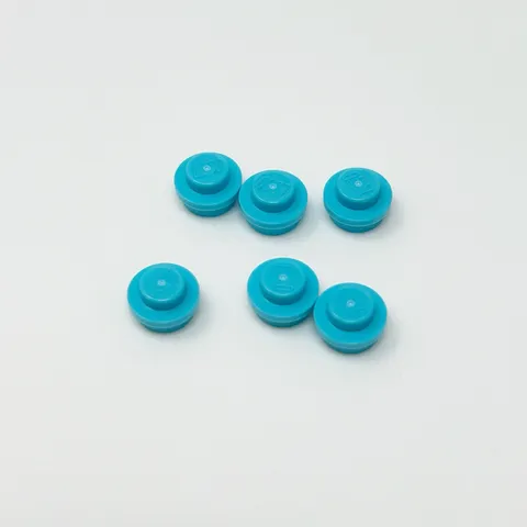 4073 LEGO Parts Plate Round 1x1 Stud Straight Side MEDIUM AZURE Azur (6)