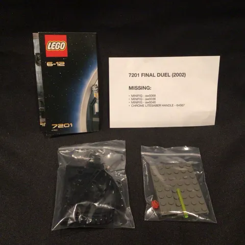 Vintage Lego Star Wars Set 7201 Final Duel II (2002) NOT COMPLETE NO FIGS