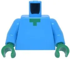 LEGO® Part 973pb1814c01 - Torso Pixelated Green Neck Pattern (Minecraft Zombie)