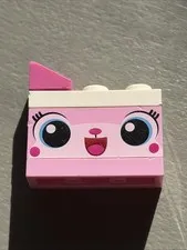 LEGO Cat Face Open Mouth Smile Showing Tongue and Teeth Disco Unikitty