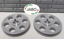 (E15 / 4 / 2) LEGO Technic 2 x 4185 Pulley / Idler Pulley New Light Grey