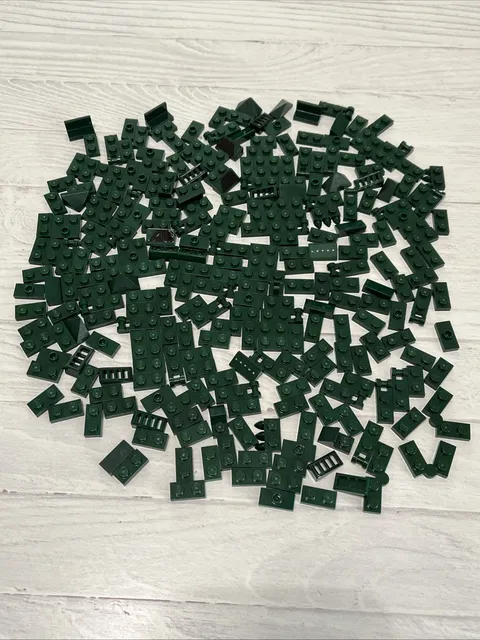 LEGO DARK GREEN LOT 268 PCS 1X2 PLATE SLOPE HINGE GRILL VARIETY BUILDING PIECES