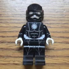 LEGO Custom Printed Black Flash Minifigure Black Suit w/ Helmet by Brickluv