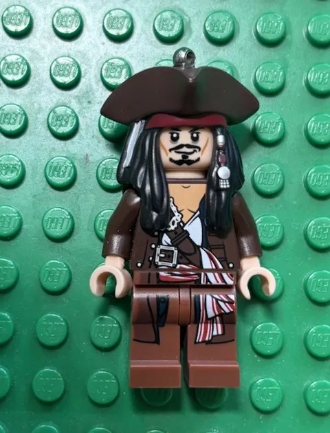 Lego Pirates Of The Caribbean Jack Sparrow Key Chain Minifigure 853187 no tag
