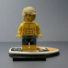 LEGO Minifigures Series 2 Surfer Minifigure w/ Surfboard col008 COL008