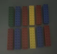 Lego Duplo Lot Of (12) Classic Color 2x8 Stud Long Pieces Red Blue Yellow Green