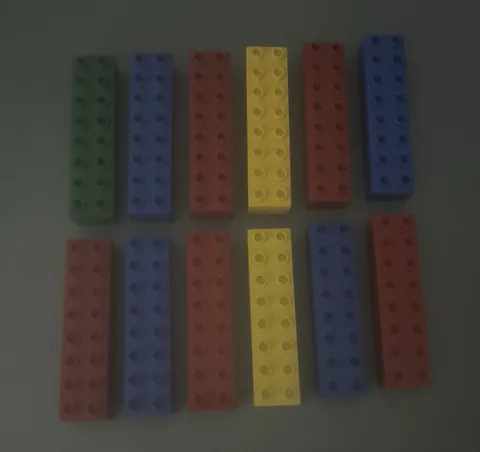 Lego Duplo Lot Of (12) Classic Color 2x8 Stud Long Pieces Red Blue Yellow Green
