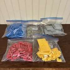 Vintage 1960s 1970s LEGO Bulk Lot Blue Red Yellow Clear Gray ~2.5 lbs