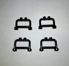 Lego Lot Of 4 Black Hangers Hanger 1x4x2 Fence Rail 2 Knobs City New