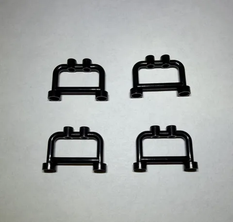 Lego Lot Of 4 Black Hangers Hanger 1x4x2 Fence Rail 2 Knobs City New