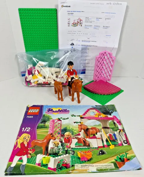 LEGO 7585 Belville Horse Stable 100% Verified Complete w Manuals Animals