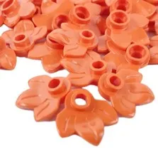 100 Pieces Lot LEGO® Plant Leaf Plates 32607 1x1 W Three Leaves REDDISH ORANGE
