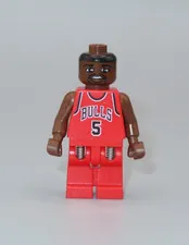 LEGO NBA Jalen Rose  # 5 Chicago Bulls basketball red jersey minifigure 3566