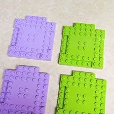 LEGO Plate Pieces Bulk Lot of 4 Green & Purple Plastic Plates
