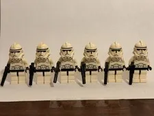 LEGO® Minifigure Star Wars sw0126 Clone Trooper Lot of 6 (Phase 2) Black Head