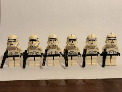 LEGO® Minifigure Star Wars sw0126 Clone Trooper Lot of 6 (Phase 2) Black Head
