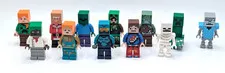 12 Different Lego Minecraft Minifigures Zombie Skeleton Creeper Stray Villager +