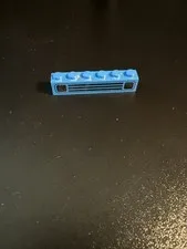 VTG 1970s LEGO Blue Brick 1 x 6 with Black Car Grille 710 730 382 565 #3009p01
