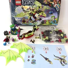 Lego Elves 41183 The Goblin King's Evil Dragon Complete w/Box 1 Sealed Bag