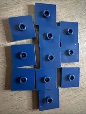 LEGO 87580 Dark Blue Plate Modified 2x2 Groove Center Stud Jumper 11 Pieces