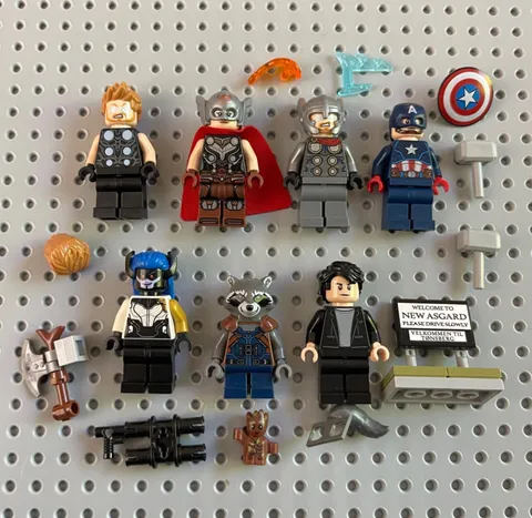 LEGO Marvel Minifigure Lot - Thor Groot Rocket Captain America Bruce Banner