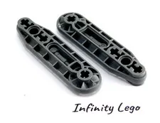 2 LEGO Technic Dark Bluish Grey Beam 7 with Ribs & Fan Lift-arm (32177) 2 Pieces