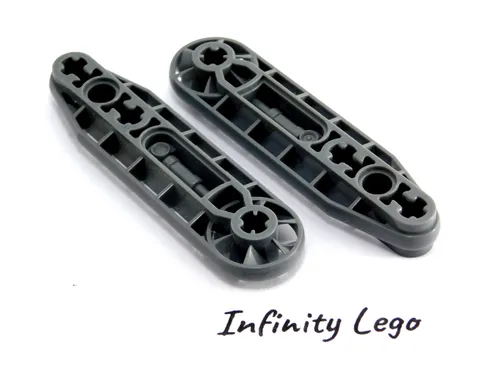 2 LEGO Technic Dark Bluish Grey Beam 7 with Ribs & Fan Lift-arm (32177) 2 Pieces