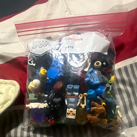 LEGO Mixed Minifigure Parts & Accessories Lot Heads Torsos Legs Hats Bag