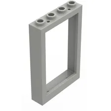 LEGO 3x Light Bluish Gray Window 1 x 4 x 5 with Hollow Studs inv.628