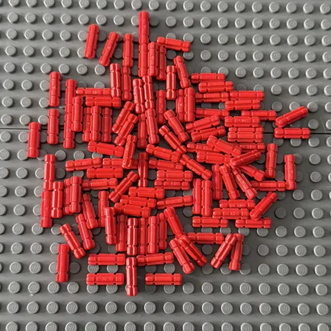 Lego Lot Red 32062 Technic Axle 2 Notched (lot of 111)