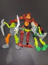 Vintage 3X Lego Bionicle Figures Lot All With Flaws