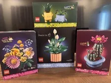 Lego Plant And Flower Bundle- Blooming Cactus, Happy plants, Peace Lily, Sunny