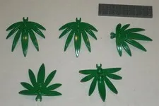 LEGO NEW 6x5 Green Plant Leaves Swordleaf Clip (5x) 6022936 Brick 10884
