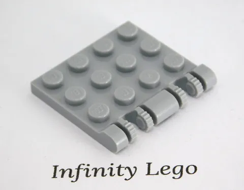 4 LEGO Light Bluish Grey Hinge Plate 4 x 4 Locking Two Stubs (44570) - 4 Pieces