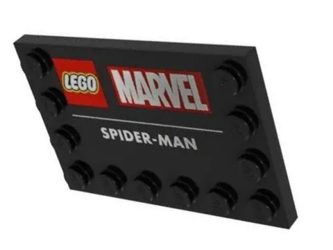 LEGO SPIDER-MAN  1x TILE DECORATED 4x6 Black Part #6180pb169 from set 76285
