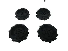 LEGO Parts (4 pieces) WHEEL Hard Plastic with Small Cleats #64711- Black