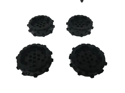 LEGO Parts (4 pieces) WHEEL Hard Plastic with Small Cleats #64711- Black