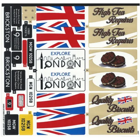 new LEGO Sticker Sheet from London Bus set 10258
