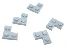 5 LEGO Light Bluish Gray 2x2 Corner Plates medium stone grey flat 2420 4211353