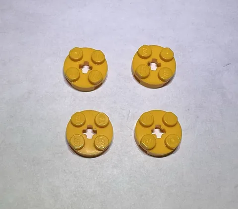 Lego Lot Of 4 Flame Yellowish Orange 2x2 Round Plate Plates New City Part