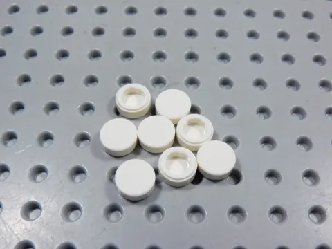 LEGO Lot of 8 White 1x1 Round Smooth Tiles Plates BB