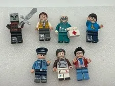Lego Minifigures Lot Of 7 Assorted Figures Doctor Minecraft Police Officer