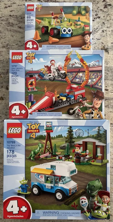 Toy Story 4 LEGO Lot 3 Sets: 10766, 10767 & 10769, New In Factory Sealed Boxes