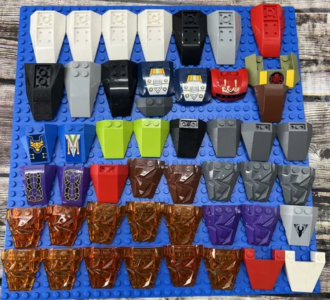 LEGO Lot of 48 6x4 and 4x4 Wedges - Inverted, Curved Variety of Styles/Colors