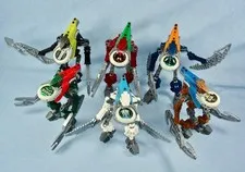 Lego Bionicle Metru Nui VAHKI (8614 - 8619) Set of 6 with Glow in the Dark Disks