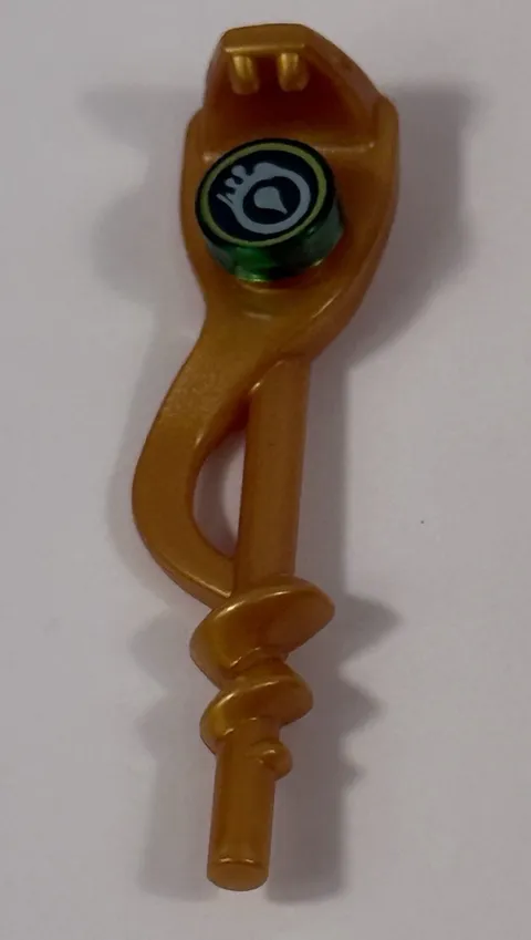 ☀️ Lego Weapon Pearl Gold Serpent Snake Staff Round Green Tile VENOMARI Ninjago